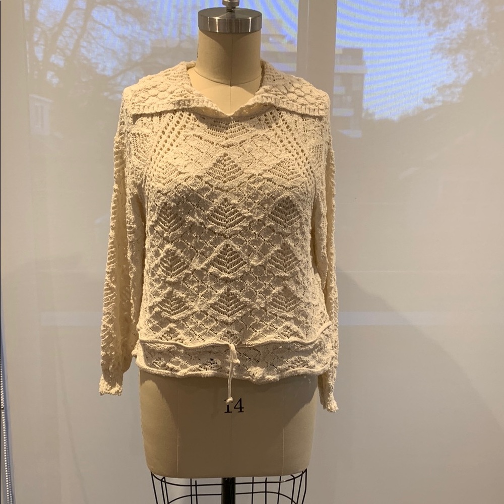 Zara Elegant Cream Lace Sweater